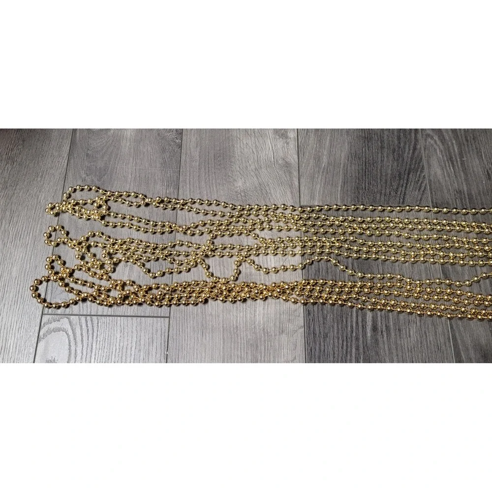 Unbranded Plastic Gold Bead Garland Approximately 51 Ft (3 sets of 17 Ft)